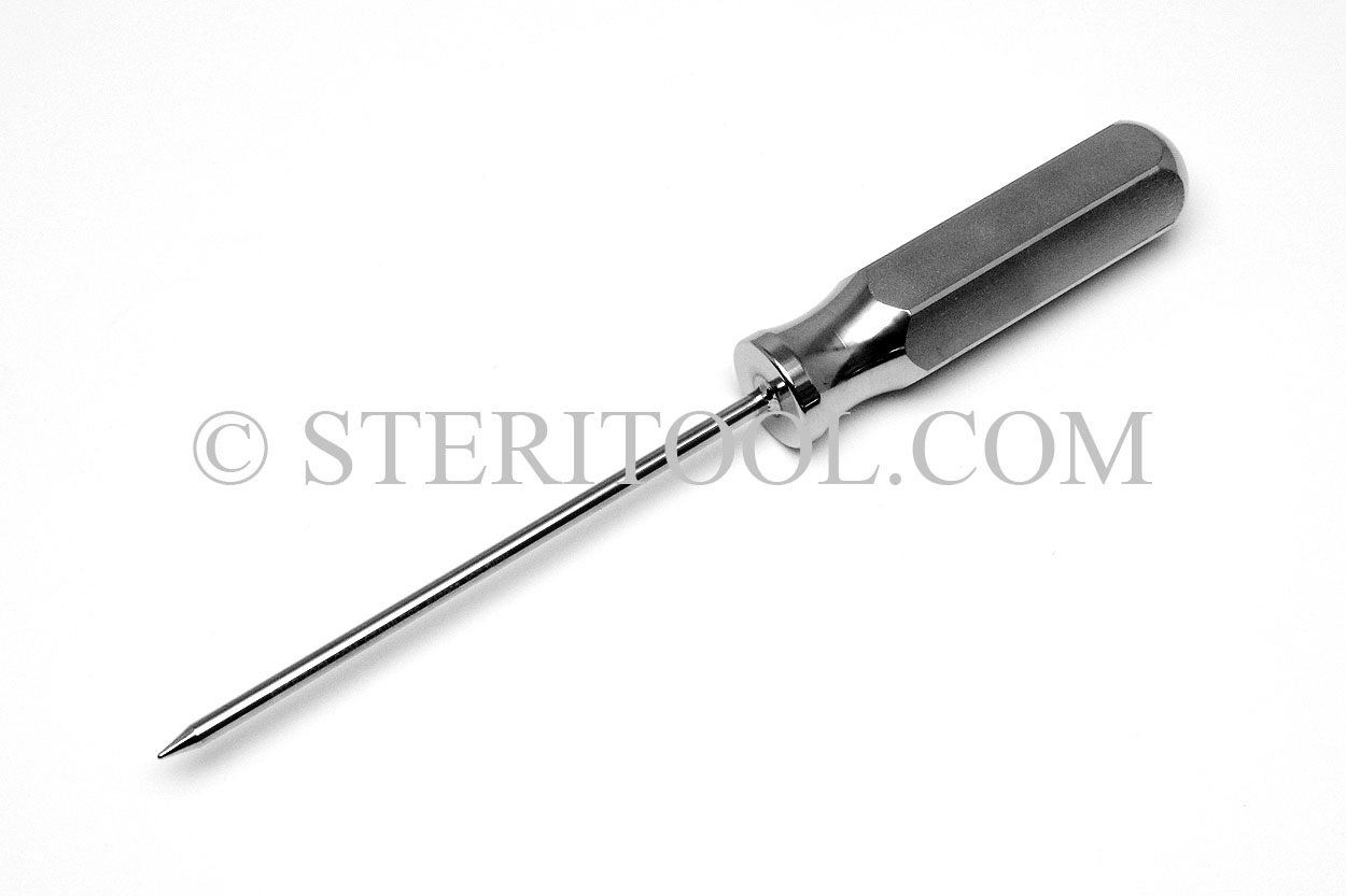 6 Pack 8-Inches Stainless Steel 1-Point Ice Pick by Tezzorio Commercial Quality Ice Pick with Wooden Handle 