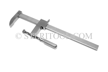 #09900_8 - 8"(200mm) Stainless Steel Sliding Bar Clamp. clamp, sliding, stainless steel, work holding, fabrication