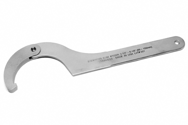 #10223 - 2-3/8"(60mm) ~ 3-1/2"(89mm) Adjustable Stainless Steel Hook Wrench. hook wrench, pin wrench, c spanner, stainless steel