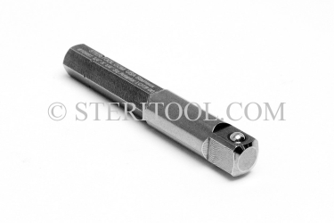 #10491 - 1/4" Hex (for bit holder) x 1/4 DR Male Stainless Steel Adapter. 1/4 dr, 1/4dr, 1/4-dr, bit, stainless steel