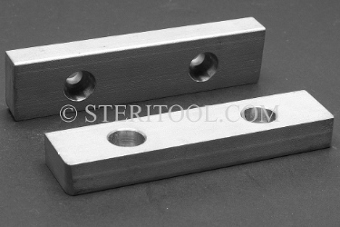 #10003 - 4" Flat SS Jaws for 4" Bench Vise #10001 (pair). vise, clamp, work holding, stainless steel, fabrication