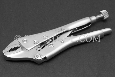 #10014 - 5"(125mm) Stainless Steel Curved Jaw Locking Pliers. locking pliers, curved jaw, stainless steel