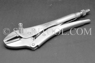 #10016S - 10"(250mm) Stainless Steel Straight Jaw Locking Pliers for Slap Hammer. locing, slap hammer, slaphammer, slap-hammer, stainless steel, pliers, clamp
