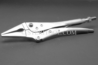 #10019S - 11"(275mm) Stainless Steel Long Nose Locking Pliers for Slap Hammer. locing, slap hammer, slaphammer, slap-hammer, stainless steel, pliers, clamp