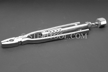 #10022 - 10"(250mm) Stainless Steel Straight Jaw Wire Twister. Repairable. wire twisting, wire twister, safety wire, pliers, stainless steel