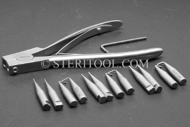 #10032 - SET: Stainless Steel Ring Opening Pliers #10030 + Tips #11030 ~ #11035 + #11952 Hex Key. ring, circlip, pliers, stainless steel