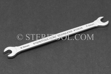 #10035 - Stainless Steel 6mm x 7mm Open End Wrench. wrench, open end, stainless steel, spanner