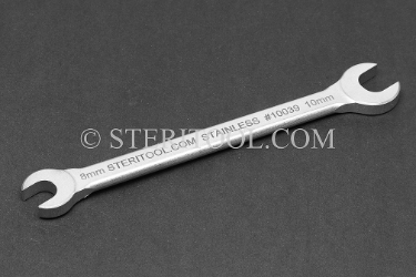 #10039 - Stainless Steel 8mm x 10mm Open End Wrench. wrench, open end, stainless steel, spanner
