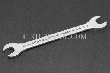 #10044 - Stainless Steel 12mm x 13mm Open End Wrench. wrench, open end, stainless steel, spanner