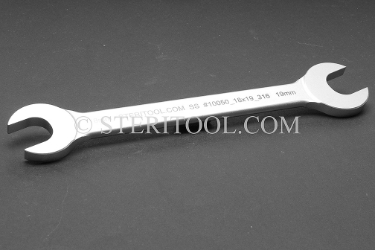 #10050_18X19_316 - NM Stainless Steel 18mm x 19mm Open End Wrench. 316 L wrench, open end, stainless steel, spanner