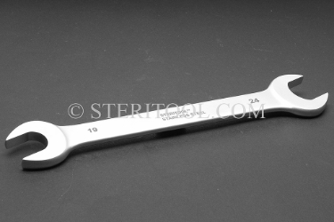 #10054 - Stainless Steel 19mm x 24mm Open End Wrench. wrench, open end, stainless steel, spanner