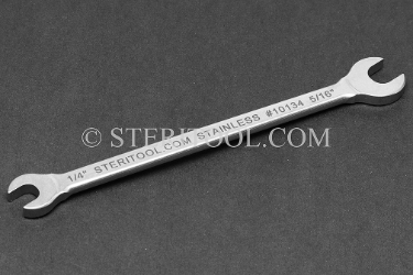 #10134 - Stainless Steel 1/4" x 5/16" Open End Wrench. wrench, open end, stainless steel, spanner