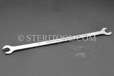 #10135_SLIM - Stainless Steel 3/8" x 7/16" Open End Wrench.  wrench, open end, stainless steel, spanner