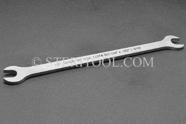 #10136_SLIM_10 - Stainless Steel 1/2" x 9/16" Open End Wrench, Slim, 10" OAL  wrench, open end, stainless steel, spanner