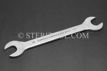#10139 - Stainless Steel 7/8" x 15/16" Open End Wrench. wrench, open end, stainless steel, spanner