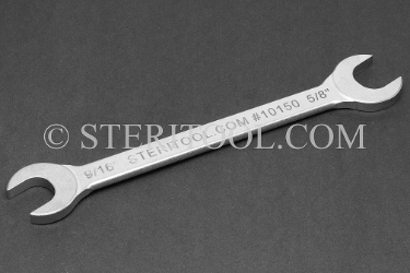 #10150 - Stainless Steel 9/16" x 5/8" Open End Wrench. wrench, open end, stainless steel, spanner