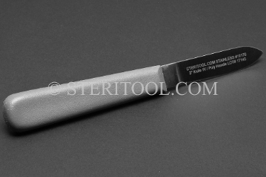 #10176 - 3"(75mm) Stainless Steel Knife. Poly Handle. knife, stainless steel