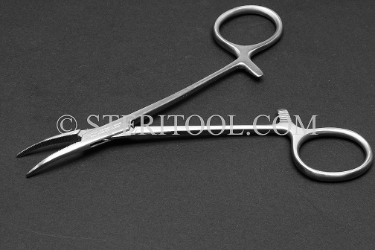 #10261 - 5"(125mm) Stainless Steel Hemostat, Curved. hemostat, forceps, stainless steel