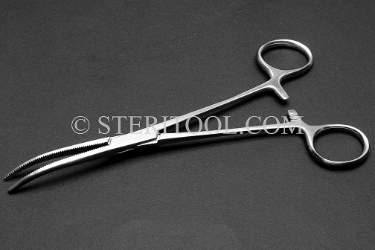 #10264 - 7.25"(181mm) Stainless Steel Hemostat, Curved. hemostat, forceps, stainless steel