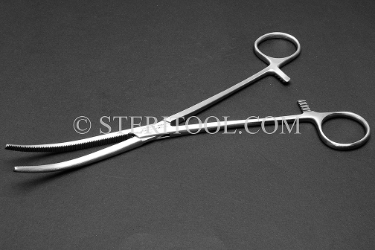 #10266 - 9"(225mm) Stainless Steel Hemostat, Curved. hemostat, forceps, stainless steel