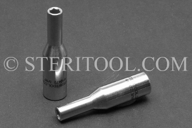 #10472 - 3/16" x 1/4dr Stainless Steel Deep Socket. 1/4dr, 1/4 dr, 1/4-dr, deep, socket, stainless steel
