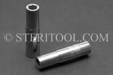 #10475 - 9/32" x 1/4dr Stainless Steel Deep Socket. 1/4dr, 1/4 dr, 1/4-dr, deep, socket, stainless steel
