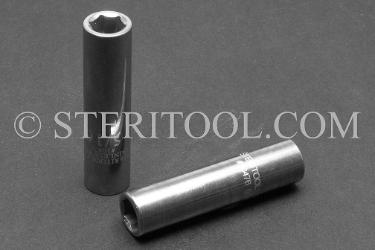 #10476 - 5/16" x 1/4dr Stainless Steel Deep Socket. 1/4dr, 1/4 dr, 1/4-dr, deep, socket, stainless steel