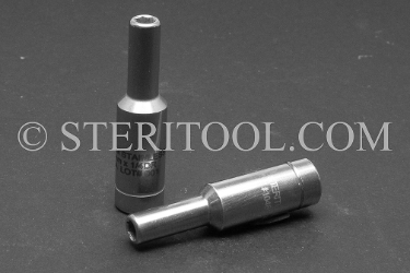 #10481 - 4.5mm x 1/4dr Stainless Steel Deep Socket. 1/4dr, 1/4 dr, 1/4-dr, deep, socket, stainless steel