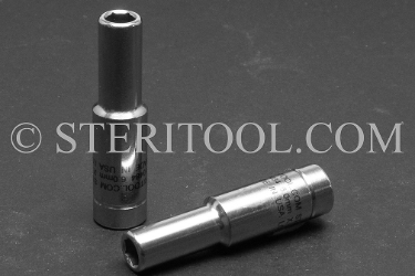 #10484 - 6mm x 1/4dr Stainless Steel Deep Socket. 1/4dr, 1/4 dr, 1/4-dr, deep, socket, stainless steel