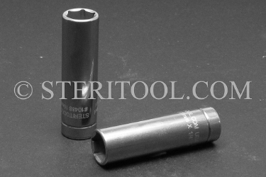 #10488 - 10mm x 1/4dr Stainless Steel Deep Socket. 1/4dr, 1/4 dr, 1/4-dr, deep, socket, stainless steel
