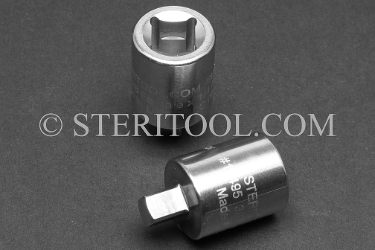 #10495 - 3/8dr Female to 1/4dr Male Stainless Steel Adaptor. 3/8 dr, 3/8dr, 3/8-dr, 1/4 dr, 1/4dr, 1/4-dr, adaptor