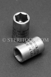 #10503_316 - NM 7/16" x 3/8dr Standard Stainless Steel Socket. 316L 3/8dr, 3/8-dr, 3/8 dr, socket, stainless steel