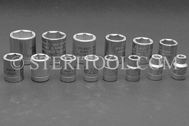 #10535 - SET: 14 pc Stainless Steel 3/8 DR Standard Metric Socket Set: 6mm ~ 22mm. 3/8dr, 3/8-dr, 3/8 dr, socket, stainless steel