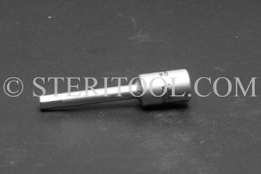 #10546 - 3/16" Hex x 1/4 DR Stainless Steel Bit, 2-1/4" OAL. 1/4 dr, 1/4dr, 1/4-dr, hex, bit, stainless steel