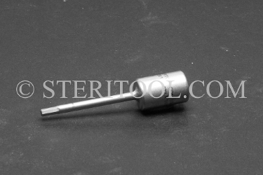 #10561 - 2.5mm Hex X 1/4 DR Stainless Steel Bit, 2-1/4"(57mm) OAL. 1/4 dr, 1/4dr, 1/4-dr, hex, bit, stainless steel