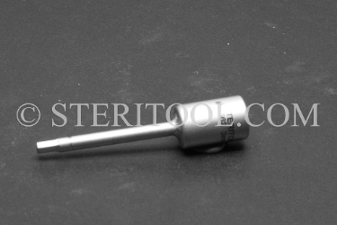 #10562 - 3.0mm Hex X 1/4 DR Stainless Steel Bit, 2-1/4"(57mm) OAL. 1/4 dr, 1/4dr, 1/4-dr, hex, bit, stainless steel