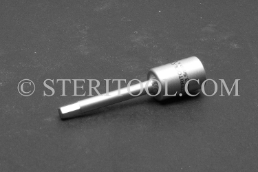 #10563 - 3.5mm Hex X 1/4 DR Stainless Steel Bit, 2-1/4"(57mm) OAL. 1/4 dr, 1/4dr, 1/4-dr, hex, bit, stainless steel