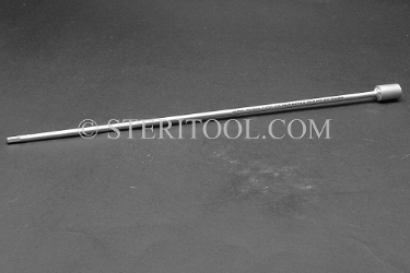 #10564SP12 - 4.0mm Hex X 1/4 DR Stainless Steel Bit, 12" OAL. 1/4 dr, 1/4dr, 1/4-dr, hex, bit, stainless steel