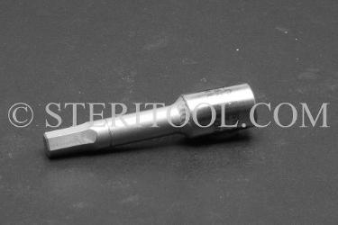 #10566 - 6.0mm Hex X 1/4 DR Stainless Steel Bit, 2-1/4"(57mm) OAL. 1/4 dr, 1/4dr, 1/4-dr, hex, bit, stainless steel