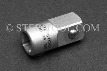#10595 - 1/4 DR Female to 3/8 DR Male Stainless Steel Adaptor. 1/4 dr, 1/4dr, 1/4-dr, 3/8 dr, 3/8dr, 3/8-dr, adaptor, stainless steel