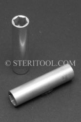 #10603 - 7/16" x 3/8 DR Stainless Steel Deep Socket. 3/8 dr, 3/8dr, 3/8-dr, deep, stainless steel, socket