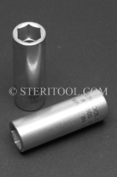 #10605 - 9/16" x 3/8 DR Stainless Steel Deep Socket. 3/8 dr, 3/8dr, 3/8-dr, deep, stainless steel, socket
