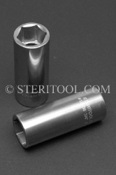 #10608 - 3/4" x 3/8 DR Stainless Steel Deep Socket. 3/8 dr, 3/8dr, 3/8-dr, deep, stainless steel, socket