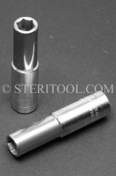 #10619 - 9mm x 3/8 DR Stainless Steel Deep Socket. 3/8 dr, 3/8dr, 3/8-dr, deep, stainless steel, socket
