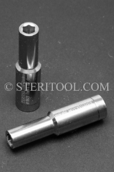 #10621 - 7mm x 3/8 DR Stainless Steel Deep Socket. 3/8 dr, 3/8dr, 3/8-dr, deep, stainless steel, socket