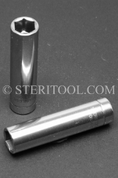 #10624 - 11mm x 3/8 DR Stainless Steel Deep Socket. 3/8 dr, 3/8dr, 3/8-dr, deep, stainless steel, socket