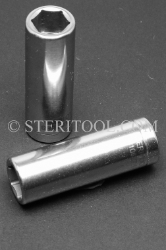 #10627 - 14mm x 3/8 DR Stainless Steel Deep Socket. 3/8 dr, 3/8dr, 3/8-dr, deep, stainless steel, socket