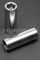 #10628 - 15mm x 3/8 DR Stainless Steel Deep Socket. 3/8 dr, 3/8dr, 3/8-dr, deep, stainless steel, socket