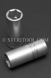 #10631 - 19mm x 3/8 DR Stainless Steel Deep Socket. 3/8 dr, 3/8dr, 3/8-dr, deep, stainless steel, socket