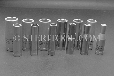 #10634 - SET: 12 pc Stainless Steel 3/8DR Deep Socket Metric Set: 6mm ~ 19mm. 3/8 dr, 3/8dr, 3/8-dr, deep, stainless steel, socket